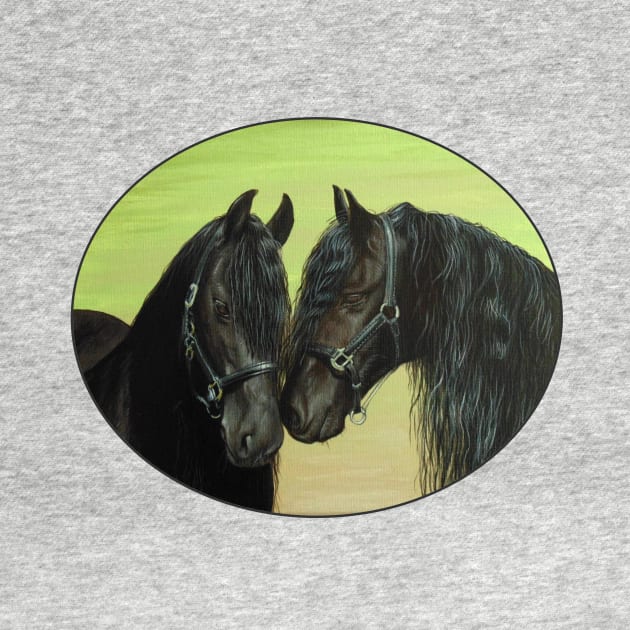 Black Friesian Horses by Sandra Warmerdam